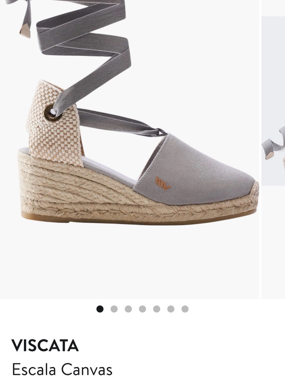Viscata  Escala Canvas Wedge Espadrille in Light Gray